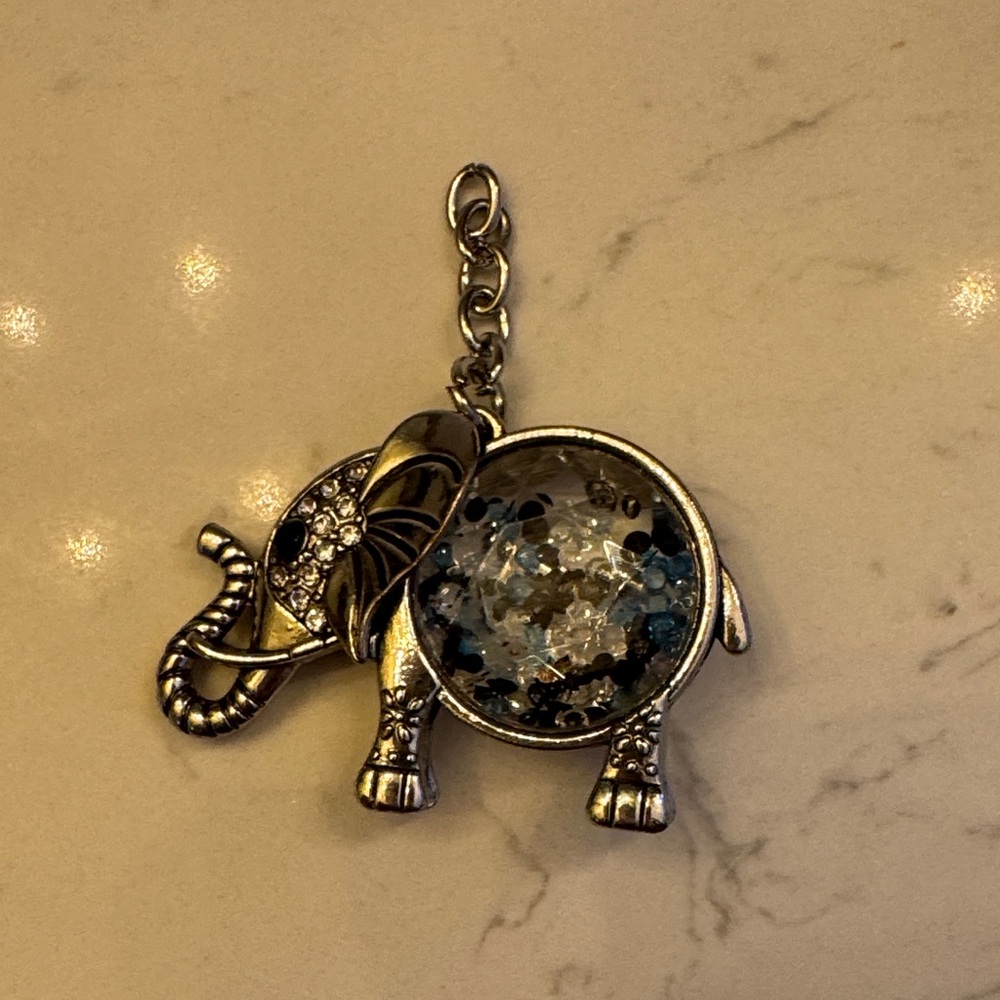Elephant Pendant with Crystal Accents